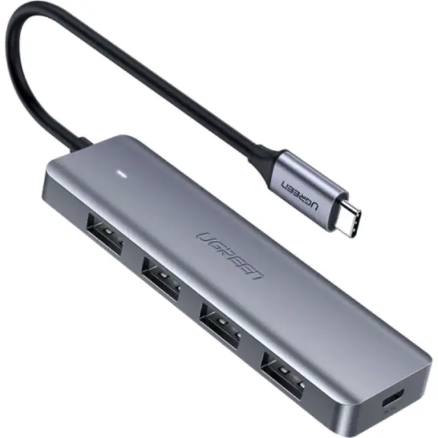 UGREEN CM219 70336 USB-C Hub 4 Θυρών USB 3.0 5Gbps με OTG + Καλώδιο 15cm – Γκρι 2