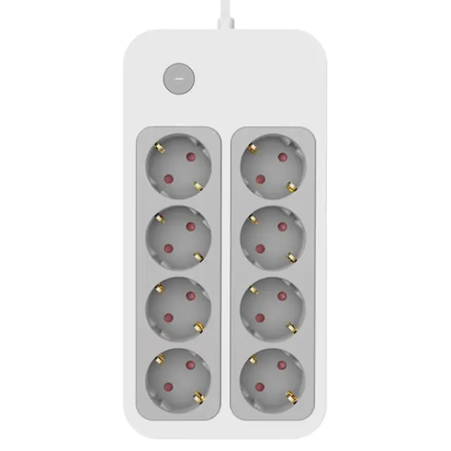 Πολύπριζο Ασφαλείας Powertech 8x Schuko White 1.5m (PT-1534)