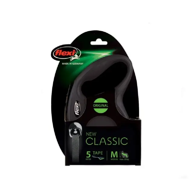 Flexi New Classic Πτυσσόμενο Λουρί/Οδηγός Σκύλου Ιμάντας Μαύρος Μαύρο - M 2