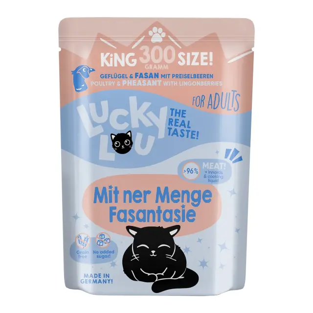 Lucky Lou LifeStage Adult Πουλερικά & Φασιανός (με Κόκκινο Μύρτιλο)Grain Free – GMO Free – Sugar Free 300gr