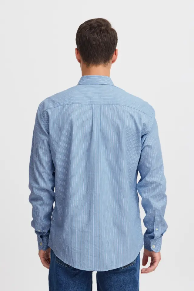 Casual Friday Ανδρικό ALVIN Ριγέ Πουκάμισο – Placid Blue - XXL 2