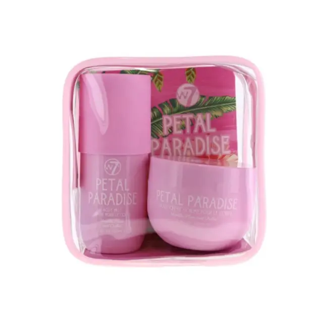 W7 Travel Set Petal Paradise, Body Fragrance Mist 100ml, Αρωματικό Σπρέυ Σώματος 100ml & Body Crème 100ml, Βουτυρένια Ενυδατική Κρέμα Σώματος 100ml & Νεσεσέρ 3τμχ