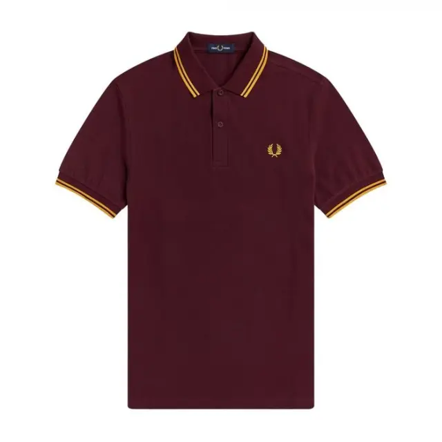 FRED PERRY TWIN TIPPED POLO-ΠΟΛΟ ΑΝΔΡΙΚΟ MAHOGANY