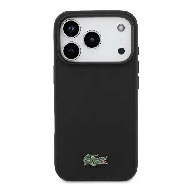 Lacoste Iconic Petit Pique MagSafe Case + Wallet for iPhone 17 Pro Black 2