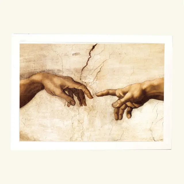 Αφίσα Αφίσα Michelangelo Creation Of Adam 61x91,5εκ Κορνίζα Ξύλινη Χρώμα Λευκό Με Ακρυλικό Τζάμι Άθραυστο K1041-3