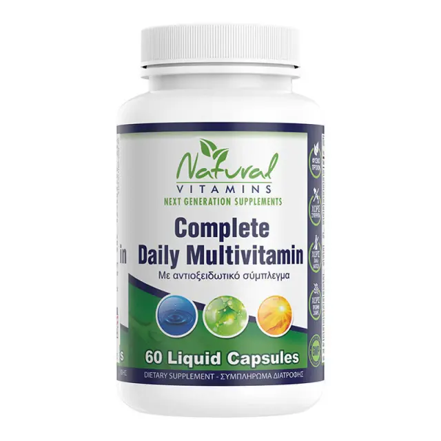 Natural Vitamins Complete Daily Multivitamin Πολυβιταμίνη για Ενέργεια, Ενίσχυση του Ανοσοποιητικού & τα Μαλλιά 60 κάψουλες