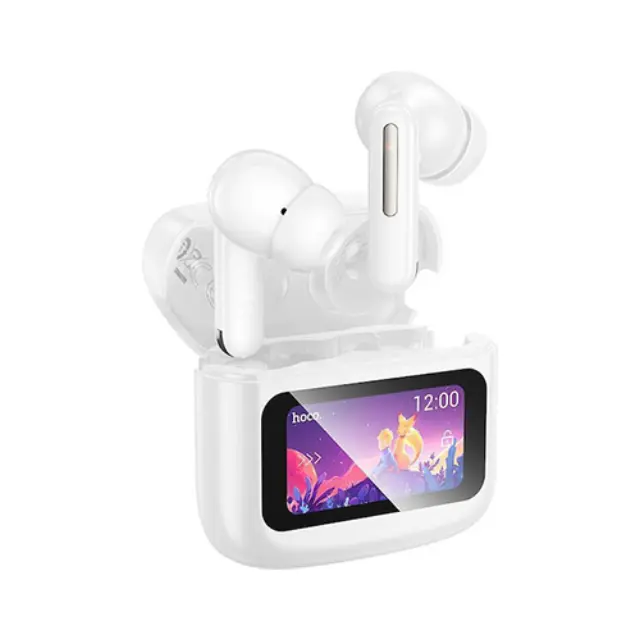 Hoco EQ14 Cool Color In-ear Bluetooth Handsfree Ακουστικά με Θήκη Φόρτισης Λευκά