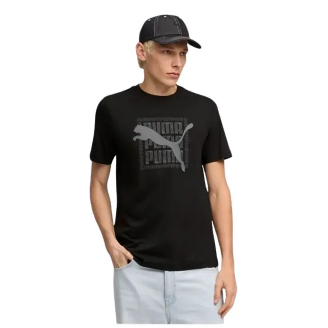 Puma Graphic Wording T-Shirt (691775-01) - Μαύρο