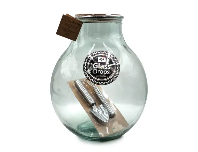 Διακοσμητικό Φυτώριο Glass Drops Green Terrarium (5742_5) Mε εργαλεία, Aπό 100% ανακυκλωμένο γυαλί, Xωρητικότητας 12.5L, Διαστάσεων Ø 29 x Υ 36 cm 5742_5 3