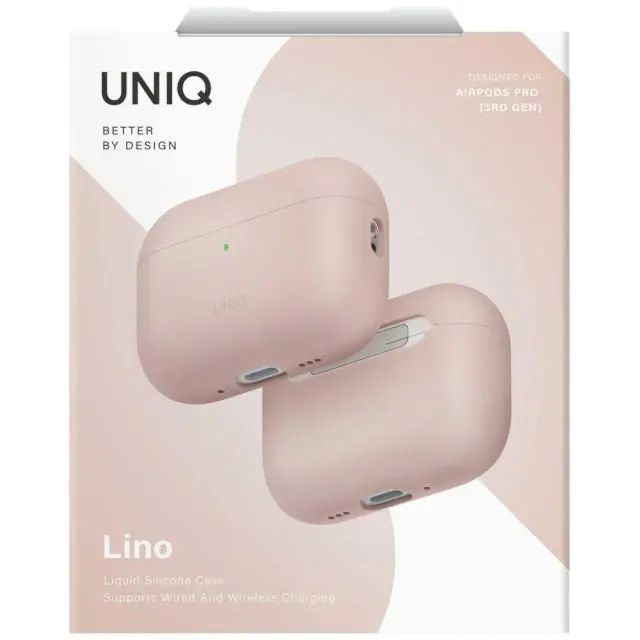 Θήκη UNIQ Lino Hybrid Liquid Silicone για AirPods Pro 3 - Blush Pink 2