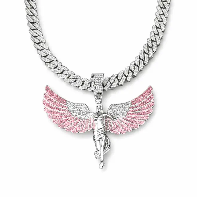 Ghetto Hip Hop Jewelry Angel Pendant Necklace