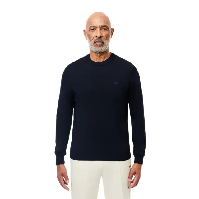 Lacoste ανδρικό crew neck πουλόβερ από μαλλί Merino 3AH1969-2