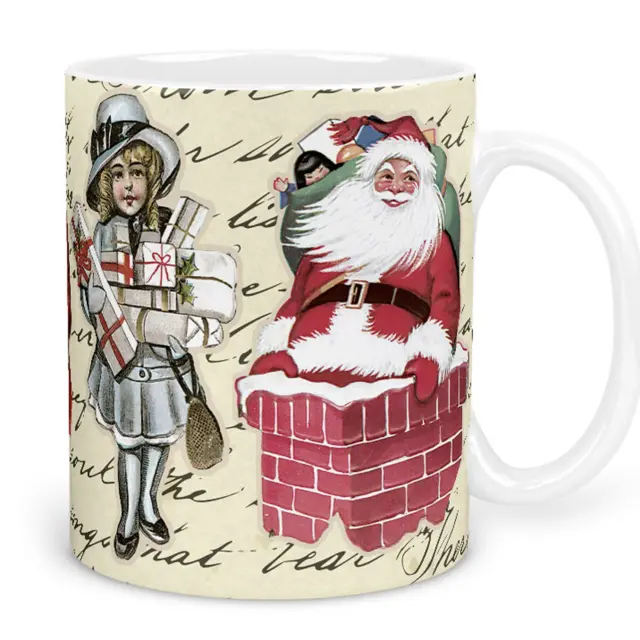 κούπα κεραμική χριστουγεννιάτικη vintage christmas με συσκευασία δώρου (b109) 2