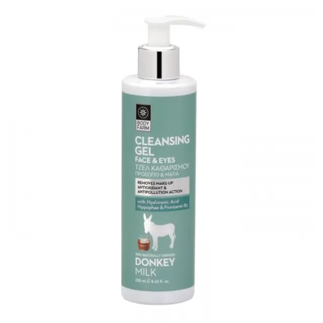 Bodyfarm Donkey Milk Cleansing Gel Face + Eyes 250ml (Gel Καθαρισμού Προσώπου και Ματιών με Γάλα Γαϊδούρας)