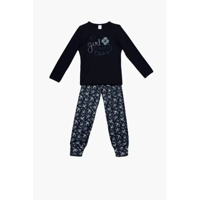 Πυτζάμα Παιδική για Κορίτσι Minerva Girl Power Navy No4 61892-100