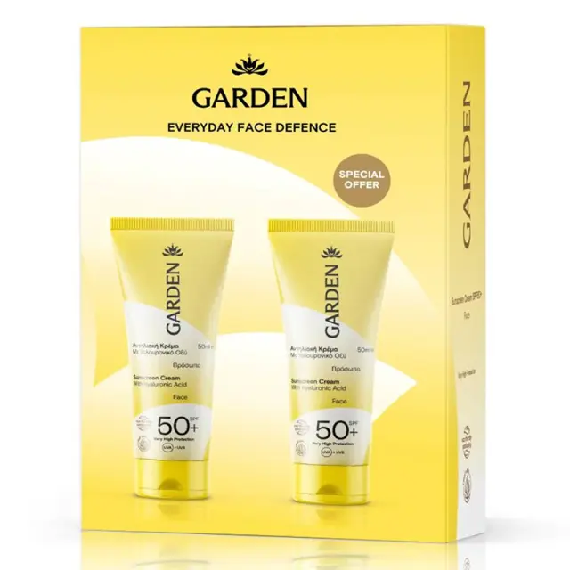 Garden Box Everyday Face Defence Σετ με Αντηλιακή Κρέμα Προσώπου με Υαλουρονικό Οξύ SPF50+, 2τμχ