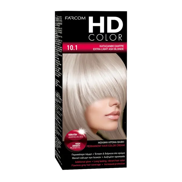 Farcom Βαφή Μαλλιών HD Color No 10.1 Κατάξανθο Σαντρέ ,60ml