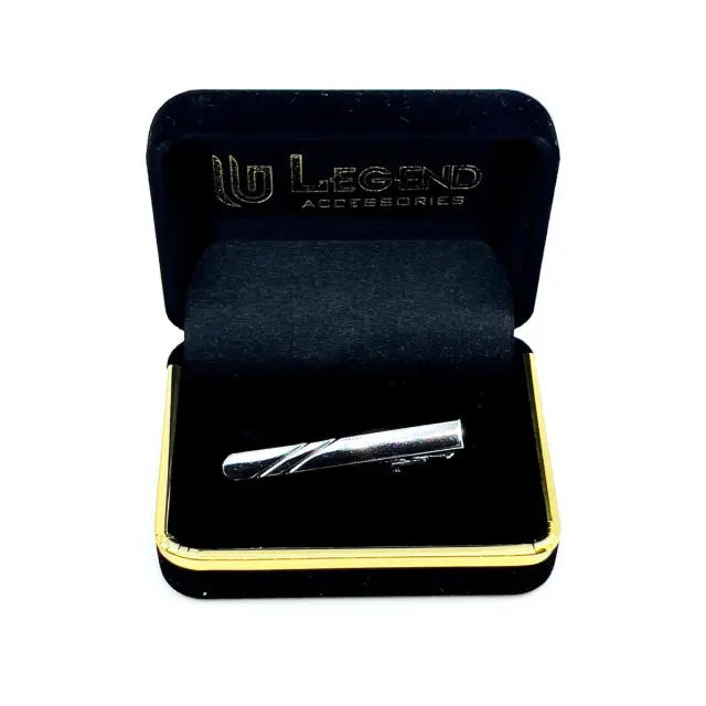 Σχεδιαστικό Ασημί Κλιπ Γραβάτας 4,5 cm – LGTC-13