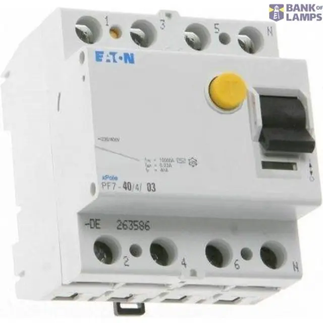 PF7-40/4/003-A Residual current circuit breaker (RCCB), 40A, 4 p, 30mA, type A