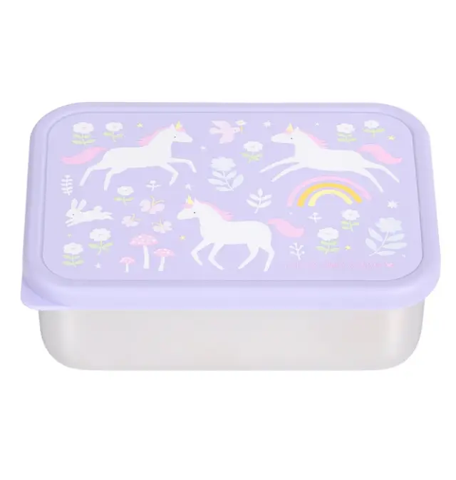 A Little Lovely Company Ανοξείδωτο Δοχείο Φαγητού Lunch Box 900ml - Unicorn Dreams LBSSUD54
