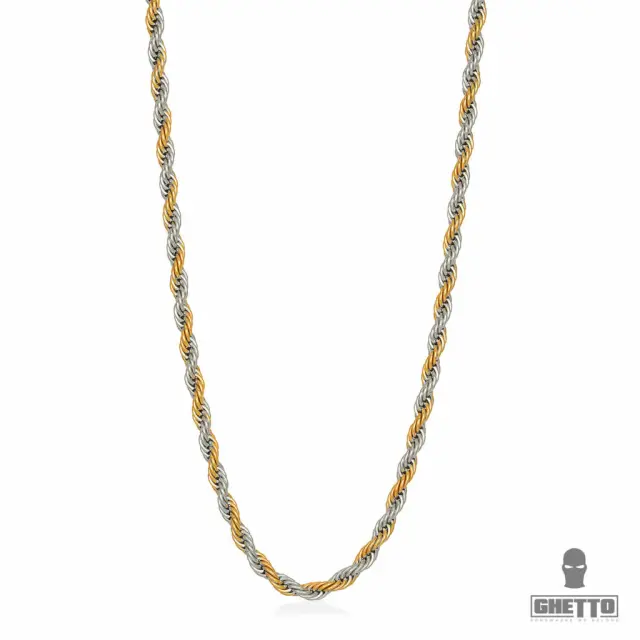 Ghetto Rope Hip Hop 2Tone Chain Necklace