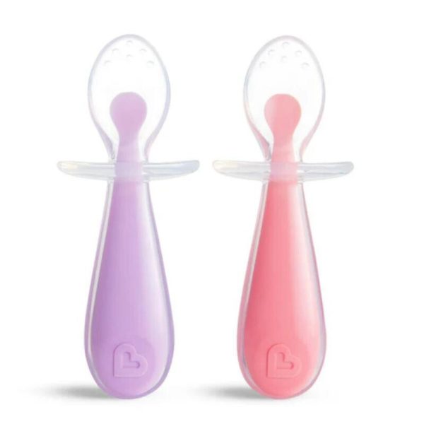 Munchkin Βρεφικό Σετ Κουτάλια 6M+ Gentle Training Silicone Spoons Pink / Lilac 11220