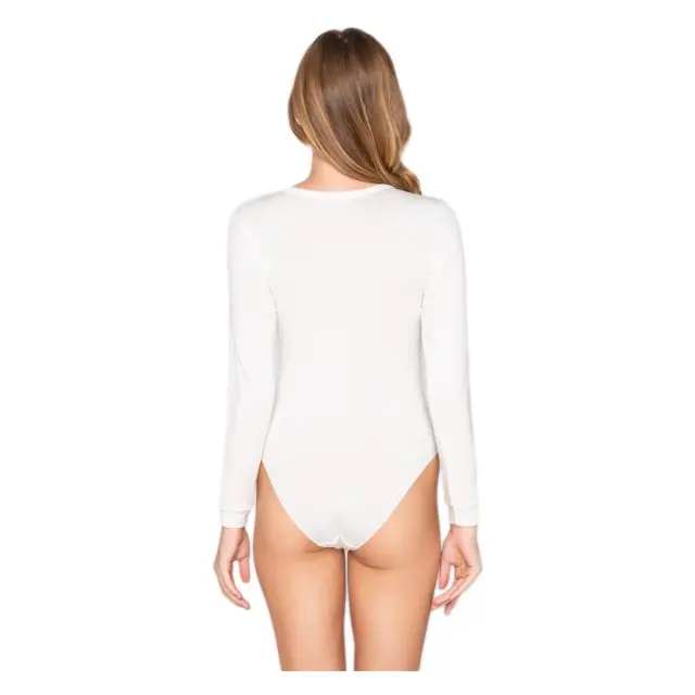 Luna Γυναικείο Κορμάκι Slip Μακρύ Μανίκι Micro Touch Comfort, Χρώμα Ιβουάρ 2