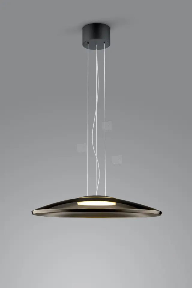PINA Κρεμαστό Φωτιστικό LED Μαύρο Ματ με Γυαλί Bronze 21W 2700K IP20 2