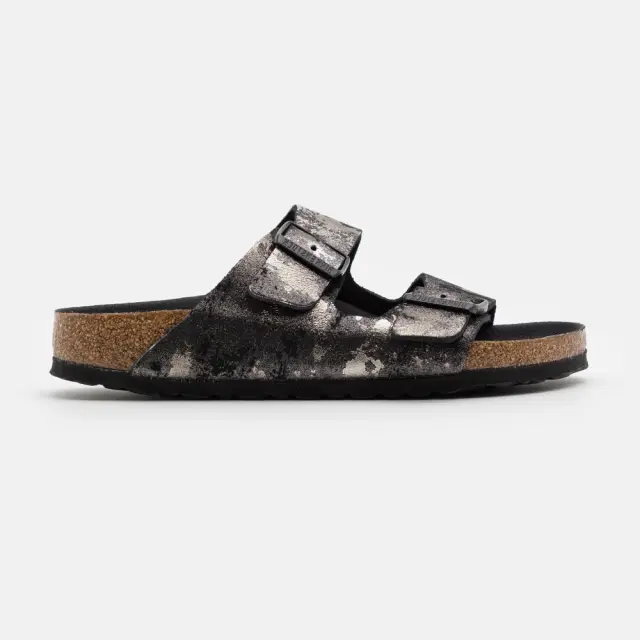 Birkenstock Πέδιλα Γυναικείο δέρμα suede Μαύρο BIR/ARIZONA 1019415BL/SILVE - 43