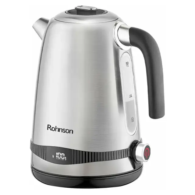 Rohnson R-7660 Ανοξείδωτος Βραστήρας 1.7lt 2200W με Ρύθμιση Θερμοκρασίας & LCD