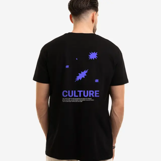 T-shirt Noshame® Μαύρο με τύπωμα Culture Leaves - 122530 - XXL