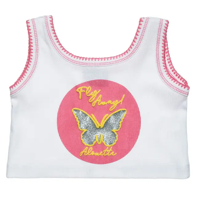 Σετ cropped top με glitter 2