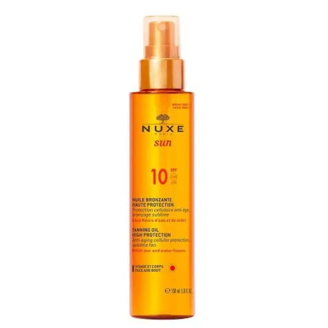 Nuxe Sun Tanning Oil for Face and Body SPF10 Λάδι Μαυρίσματος για Πρόσωπο και Σώμα, 150ml