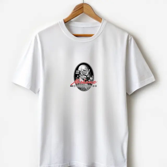 T-shirt Noshame® Λευκό με τύπωμα Portrait - 122511 - XXL 3