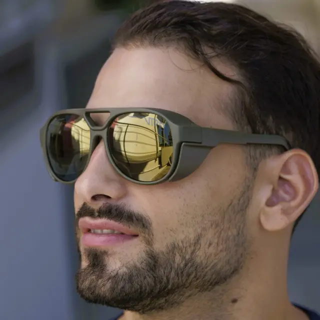 Ghetto Viper Pit G Sport Round Sunglasses Green Color Frame 3