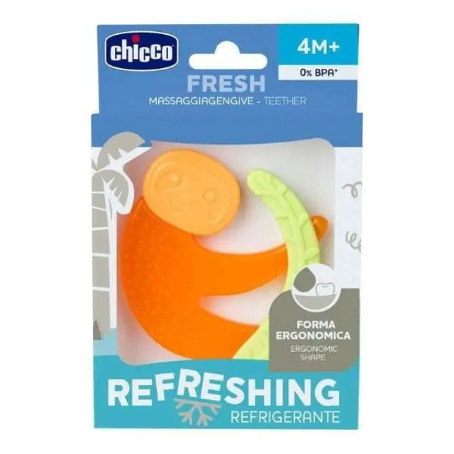 Chicco Μασητικός Κρίκος Οδοντοφυΐας Monkey Green με Νερό από Σιλικόνη για 4 m+ 2