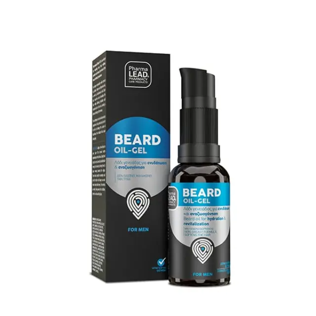 PharmaLEAD Men’s Beard Oil–Gel Λάδι-Τζελ Γενειάδας για Ενυδάτωση και Αναζωογόνηση 30ml