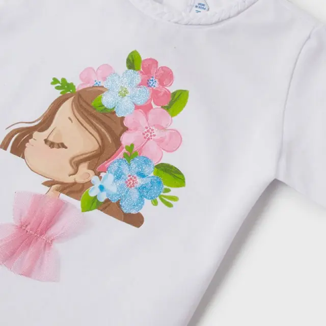 Baby 6 μηνών έως 4 ετών Μπλούζα λουλούδι λευκό - 6M 2