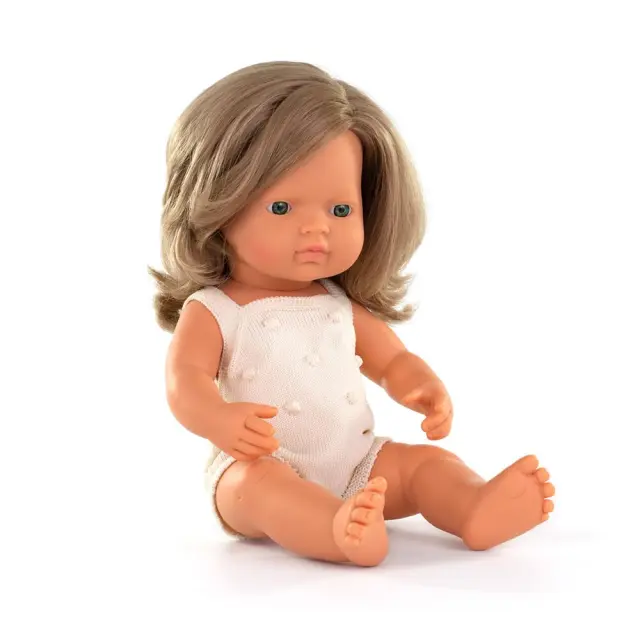 MINILAND DOLLS MINILAND ΚΟΥΚΛΑ ΚΑΥΚΑΣΙΑ 38 CM ΜΕ ΣΚΟΥΡΟ ΞΑΝΘΟ ΜΑΛΛΙ ΚΑΙ ΡΟΥΧΑΛΑΚΙΑ