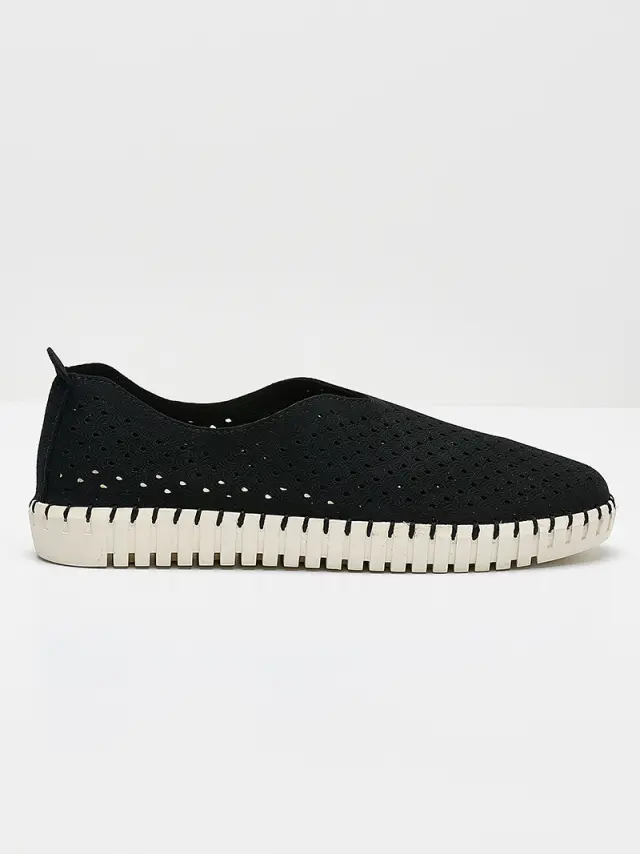Comodissima Μοκασίνια-Loafers Γυναικείο δέρμα Nubuck Μαύρο COM/OPORTUNIO BLACK 3