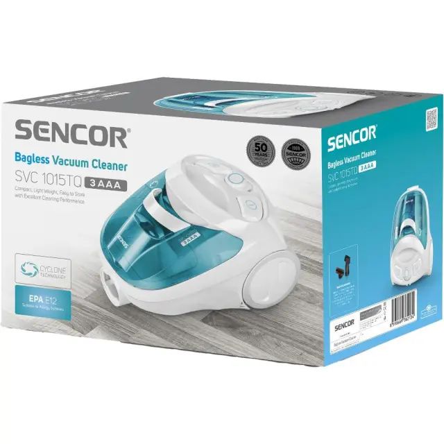 Ηλεκτρική Σκούπα Sencor SVC 1015TQ 3AAA 800W Χωρίς Σακούλα White/Blue 2