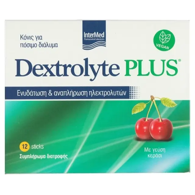 InterMed Dextrolyte Plus Κεράσι 12 φακελίσκοι