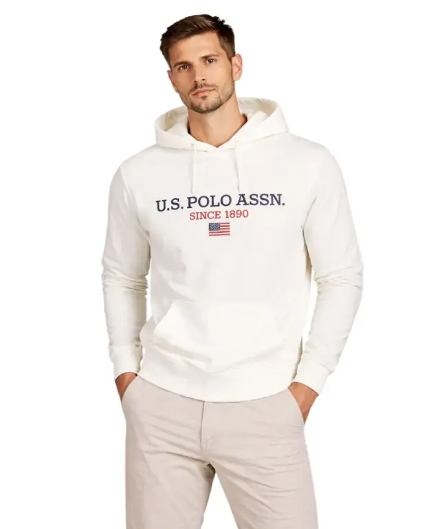 U.S. Polo Assn. - Ανδρικό Φούτερ με Κουκούλα 64460-53223-101 Λευκό - L