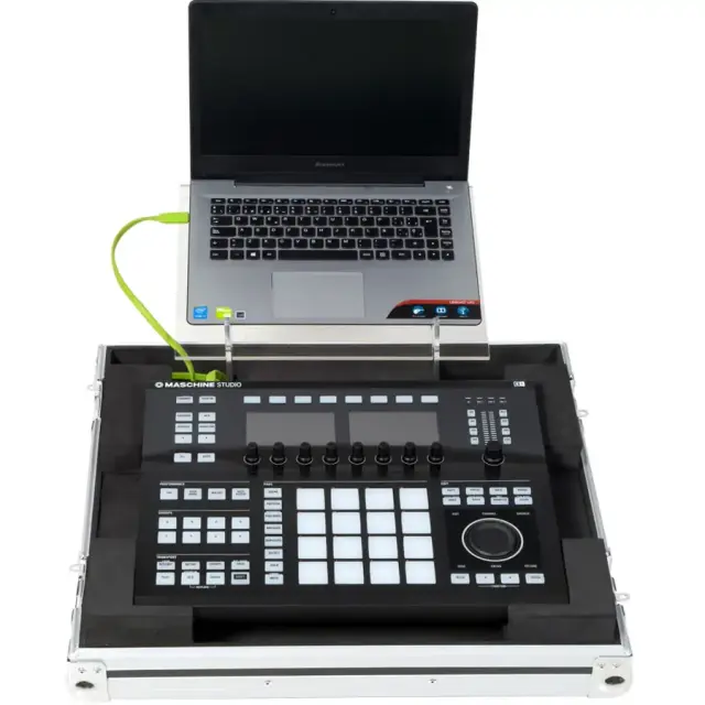 WALKASSE WMC-SLB Ultra Slim Flight Case Midi Live ControllerAkai® APC64. NI® MASCHINE STUDIO Silver (Acrylic stand).