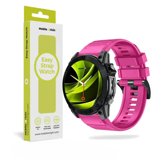 Mobile Origin Easy Strap Silicone Garmin Watch 22mm Pink