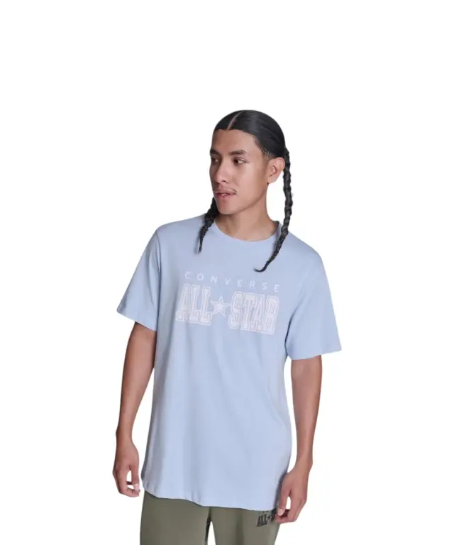 Converse - Ανδρικό T‑shirt All Star Tee CVM5T163-415 Γαλάζιο - M