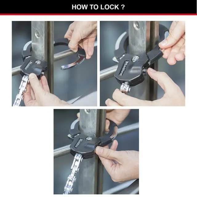 Master Lock 8275EURDPROBLK - Συρματόσχοινο-χειροπέδα ποδηλάτου/e-scooter 1m Φ8mm 3