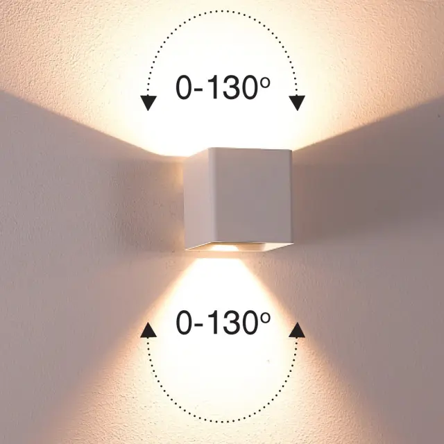 Man Φωτιστικό Led τοίχου Up/down 14W 3000K 0-130° IP54 10x10.5x11.9cm λευκό Άσπρο 2