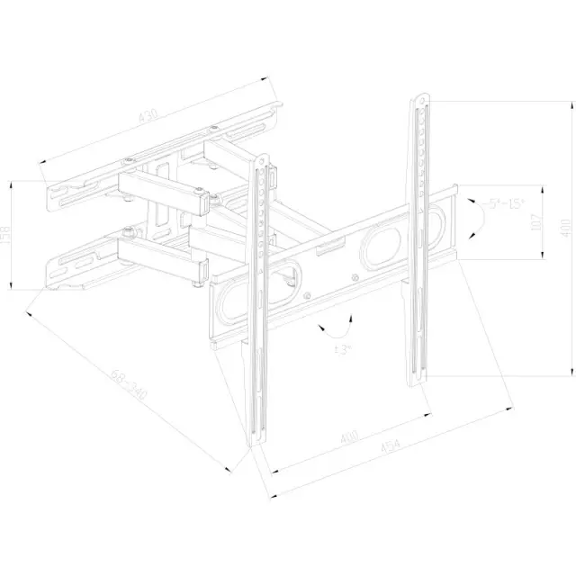Βάση Τηλεόρασης 32"-70" Vesa 600x400 OSIO OSM-5870 2