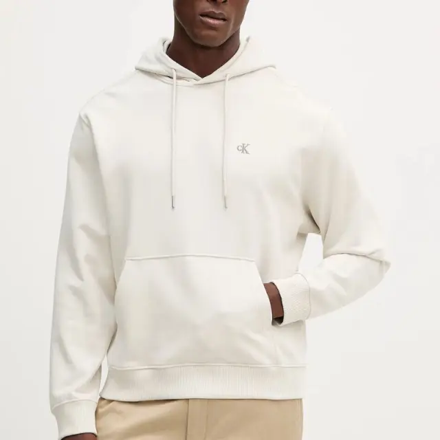 Calvin Klein - Ανδρικό Φούτερ Hoodie Regular Fit LV04RC297G-YAS Εκρού - 2XL